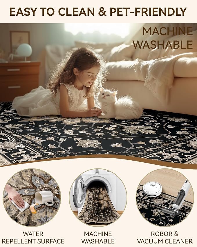 RELEANY Washable Area Rug, Runner 2'x10', Water Repellent, Pet Friendly - Image 6