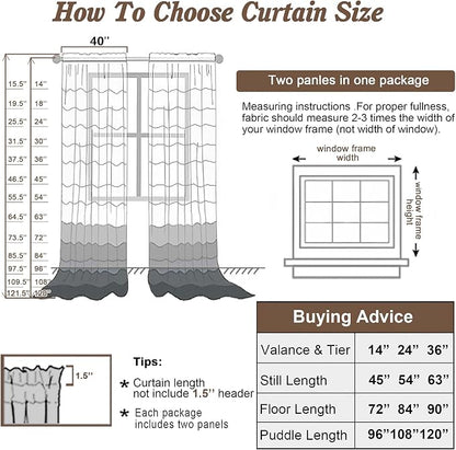 Chyhomenyc Taupe Sheer Curtains 84 Inches Long - Image 5