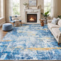 Rugflix 8x10 Area Rugs for Living Room, Washable Sky Blue Gold Large Rug | by RugflixAreaRugs