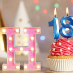 Foaky Pink Light up Letters，Pink Party Decorations,Girls Room Decor,Glitter Light Up Letters,Alphabet Letter Sign for Night Light Birthday Party Girls Gifts, Home Bar Decoration（C）