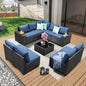JOYURE 10 Pieces Patio Furniture Set All-Weather Outdoor Wicker Sectional by JOYURE