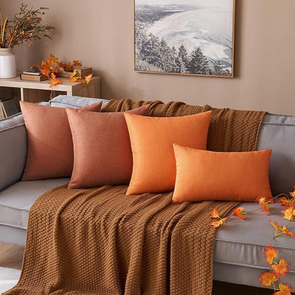MIULEE Pack of 2 Decorative Outdoor Solid Waterproof Throw Pillow Covers Faux - Image 6