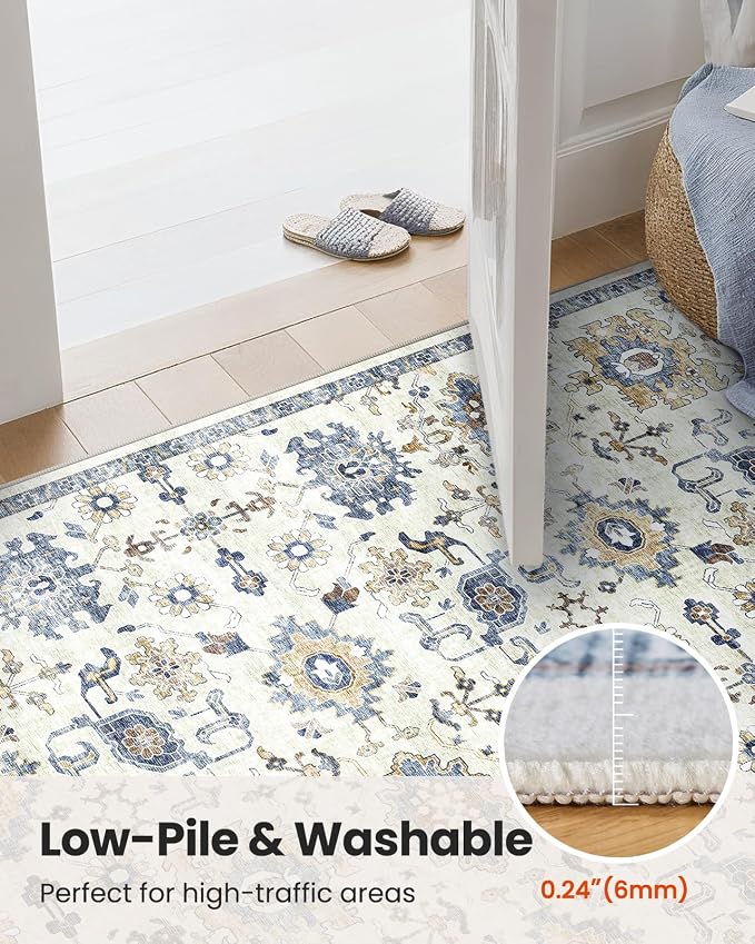 AMADA HOMEFURNISHING 9x12 Washable Area Rug, Low-Profile Large Area Rug - Image 8