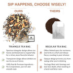 BREWIX, Masala Chai Tea Bags (22 Pyramid Tea Bags) Strong, Robust & Spicy - Pure Ingredients | Black Tea, Cinnamon, Ginger, Black Pepper, Cardamom & Cloves, Packed in Resealable Ziplock Pouch