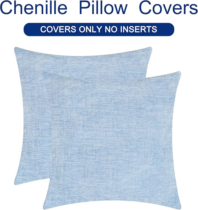 CaliTime Decorative Couch Throw Pillow Covers 24 X 24 Inches Baby Blue | Pack - Image 6