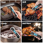 0.5 Sec Instant Read Meat Thermometer Digital with ±0.5℉ Precision, 100% Waterproof Auto Flip Bright LCD Screen, Motion Sensing Food Thermometer for Cooking Kitchen Oven Grill Candy BBQ, White