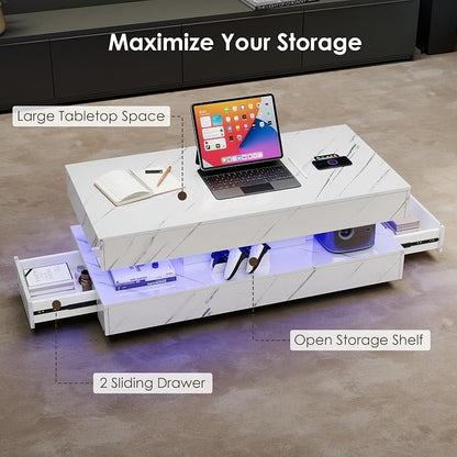 47.2" LED Smart Coffee Table - Image 6