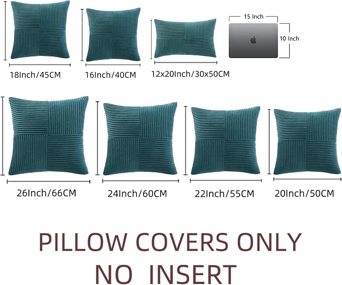 Fancy Homi 2 Packs Teal Samll Decorative Throw Pillow Covers 14x14 Inch - Image 8