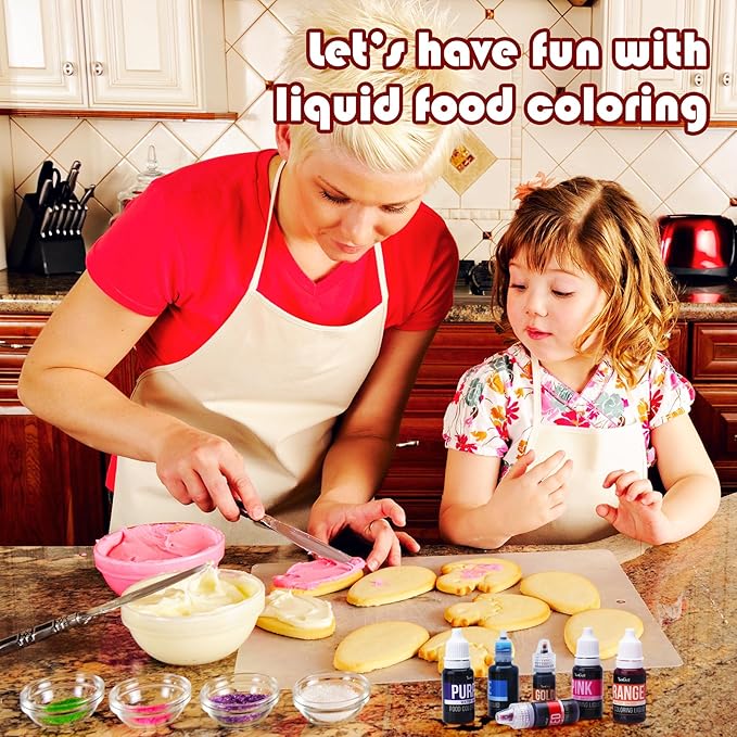 Food Coloring Liquid - Vibrant Color Food Coloring for Cake Decorating, Baking, Easter Egg, Icing - Tasteless Food Color Dye for Fondant, Cooking, Slime, Airbrush (Red, 8 Fl.oz)