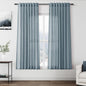 Light Blue Linen Curtains 63 Inches Long 2 Panel Sets by Nanspring