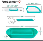 Artisan Bread Making Kit - 5PC Sourdough Bread Baking Supplies Set - Lame, Scraper, Whisk, Banneton Bread Proofing Basket & Cotton Liner