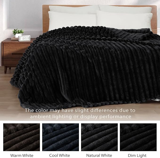 Exclusivo Mezcla Striped Fleece Throw Blanket - Image 3