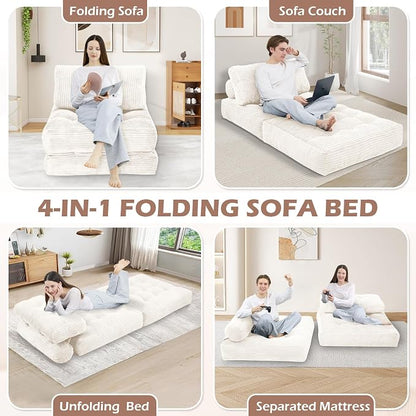 Folding Sofa Bed, Convertible Sleeper Chair - Image 7