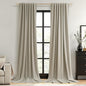Extra Long 100% Blackout Linen Curtains by Guken