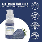 Bakell - Navy Blue Tinker Dust (4g, 1x Mini Spray Pump) Edible Glitter for Food, Desserts, and Beverages!