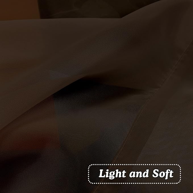 2 Panels Chocolate Brown Sheer Valance - Image 4