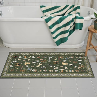Dog Rug for Entryway, 2x3 Washable Kitchen Mat | Ultra-Thin; Boho Style; Low - Image 3