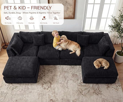 GRUSIGN 141'' Oversized Boneless Cloud Couch - Image 4