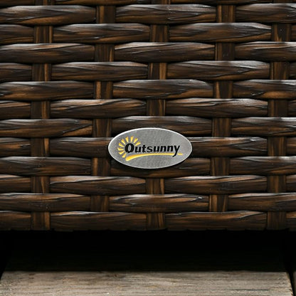 Outsunny 113 Gallon Deck Box, Rattan Outdoor Storage Box, Waterproof Storage - Image 9