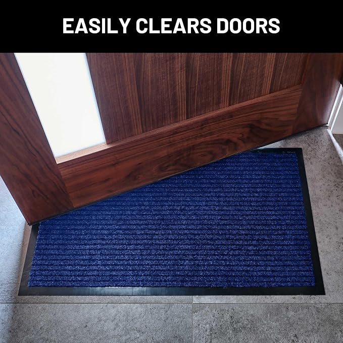 Front Door Mat, Indoor Outdoor Welcome Entryway Entrance Doormat 30x17 Blue | - Image 4