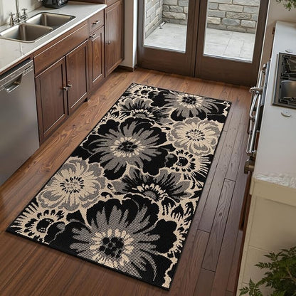 Findosom Hallway Runner Rug 3x6, Non Slip High-Low Textured Floral Washable - Image 9
