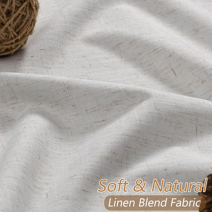 Natural 100% Blackout Curtains 102 Inch Length 2 Panels Set - Image 3