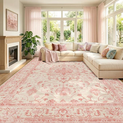 RELEANY Washable Area Rug, Large 9'x12', Water Repellent, Pet Friendly by RELEANY