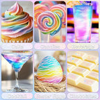 Iridescent Rainbow Edible Glitter - 5g Food Grade Cake Decorating Shimmering Glitter, Edible Sprinkle Luster Dust for Drinks, Chocolates, Fondant, Strawberries, Cupcakes, Candy, Cookie - Vegan
