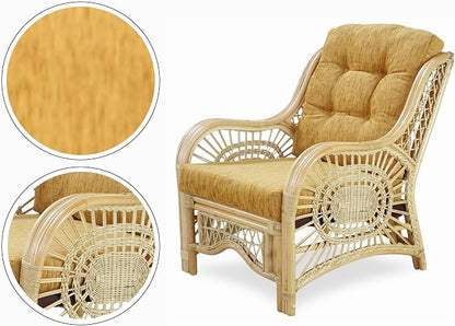 Malibu Lounge Living Accent Armchair Natural Rattan Wicker Handmade Design - Image 3