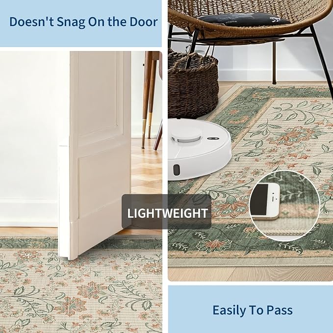 GarveeHome 2x6 Washable Runner Rug Sage Green Non Slip Kitchen Runner | Hallway - Image 5