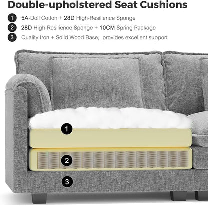 ELUCHANG Oversized 113" Modular Sectional Sofa, Comfy Deep Seat Cloud Couch - Image 6