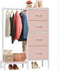 HIGDBFE Dresser with Hanging Rack, 4 Drawers Small Closet by HIGDBFE