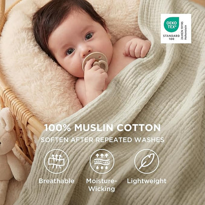 Bedsure 100% Cotton Muslin Blankets - Image 2
