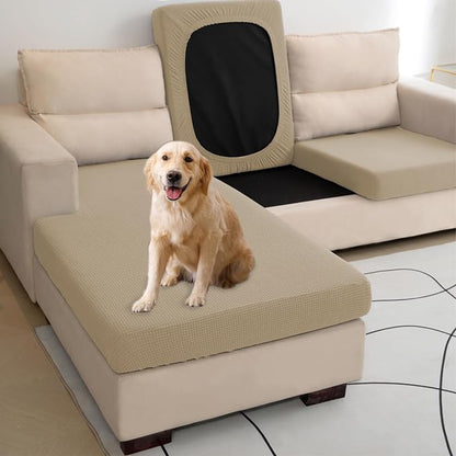 Water Repellent L Shaped Couch Covers 3 Pieces Sofa Seat Cushion Slipcovers - Image 5