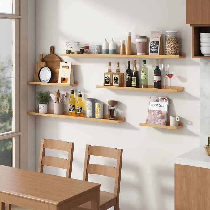 Floating Picture Ledge Shelves Set of 8, 16 Inch Shelves - Image 7