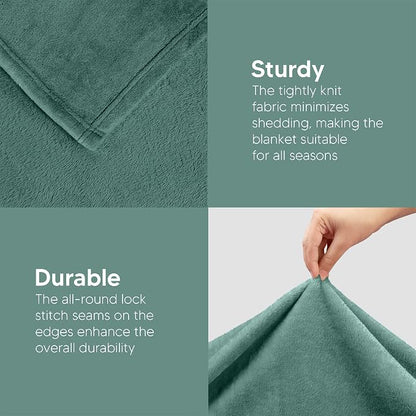 Utopia Bedding Soft Fleece Bed Blanket Queen Size Celadon | Microfiber Plush - Image 7