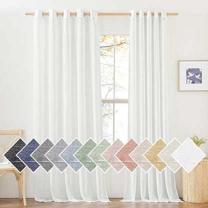 NICETOWN Faux Flax Linen Light Filtering Sheer Curtains by NICETOWN