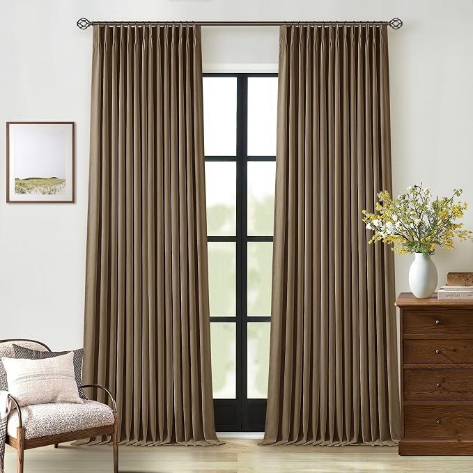 Dutch Cocoa Linen Blackout 92 Inch Curtains by Twodrapes