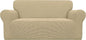 Easy-Going Stretch Loveseat Couch Covers Washable Beige | 1-Piece Loveseat by Easy-Going