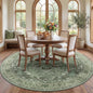 RELEANY Washable Area Rug, Round 7ft, Water Repellent, Pet Friendly, Vintage by RELEANY