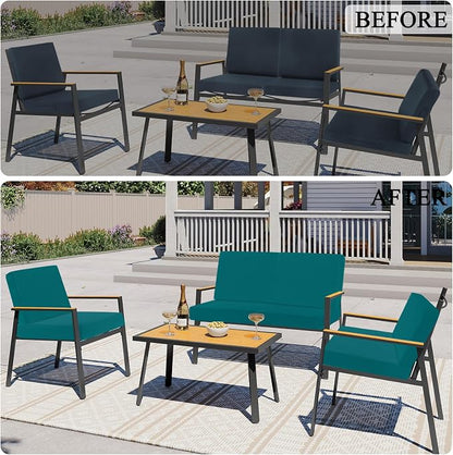 HEBE Outdoor Cushion Covers 12 Pcs, Stretch Patio Sofa Couch Cushion Cover | - Image 7