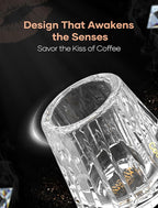 Cocinare Espresso Cups Set of 2, Crystal Clear Espresso Shot Glasses, Ideal Small Demitasse Cups for Pour Over Coffee Maker and Cortado, Essential Coffee Bar Accessories, Gift for Lovers, 1.5 OZ