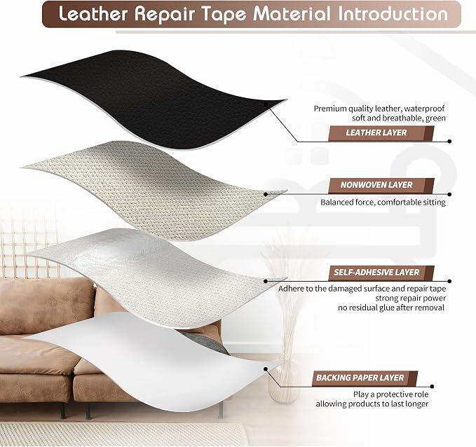 KING MOUNTAIN Leather Repair Patch, 4 x 63 Inches self Adhesive Leather Repair - Image 3
