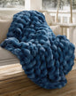 Ultra Soft Cozy Faux Fur Throw Blanket, Fuzzy Plush Thick Bubble Blanket by blunique
