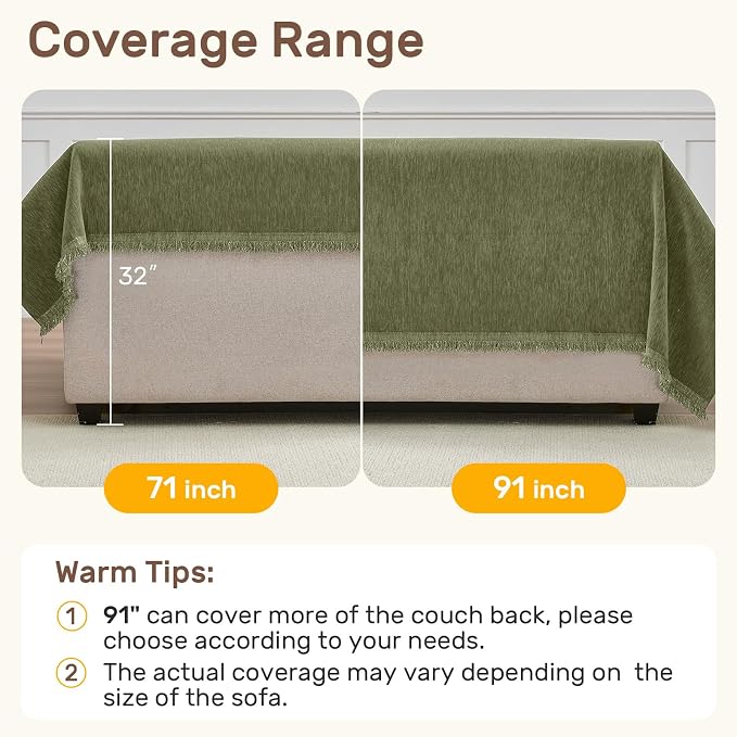 2 Pieces Sectional Couch Covers L Shaped Cover XXXL Green | Thick Washable - Image 5