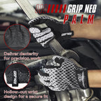 HANDLANDY Mens Work Gloves Touch screen, Utility Mechanic Gloves, Flexible Breathable Fit- Padded Knuckles & Palm