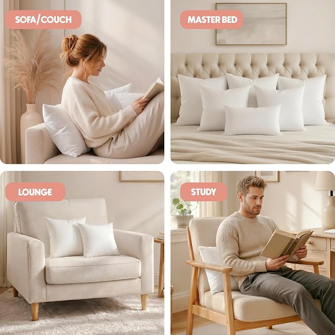 Utopia Bedding 20x20 Pillow Inserts, 2 Pack | Indoor cushion inserts - Image 5