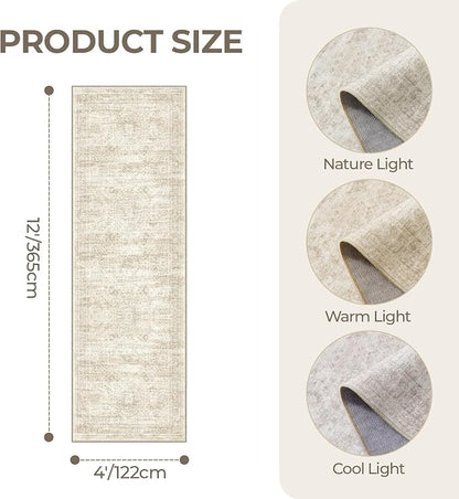 4x12 Runner Rug Non Slip, Washable Hallway Runner Rug, Nursery Room, Soft - Image 2