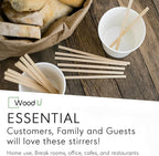 Wooden Coffee Stirrers - 5.5" 1000 pcs of Wooden Sticks - Square - End Coffee Mixer Stick