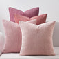 Topfinel Pink Throw Pillow Covers 12x12 Inch Set of 4, Soft Farmhouse Corduroy by Topfinel